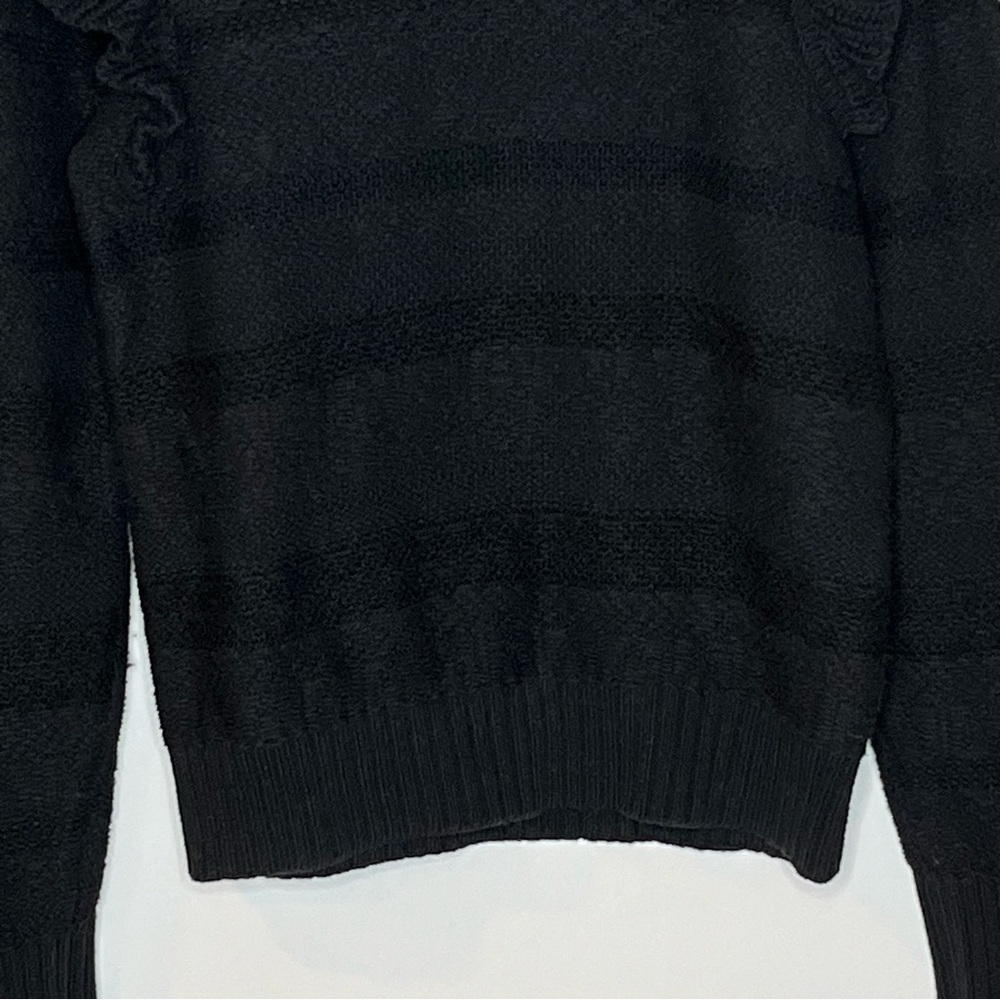 Anthropologie Pilcro Black Ruffled Fall Sweater Medium - Picture 8 of 13